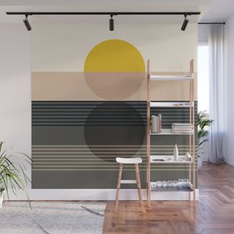 Abstraction_MOONLIGHT_NIGHT_HORIZON_LINE_POP_ART_0414A Wall Mural