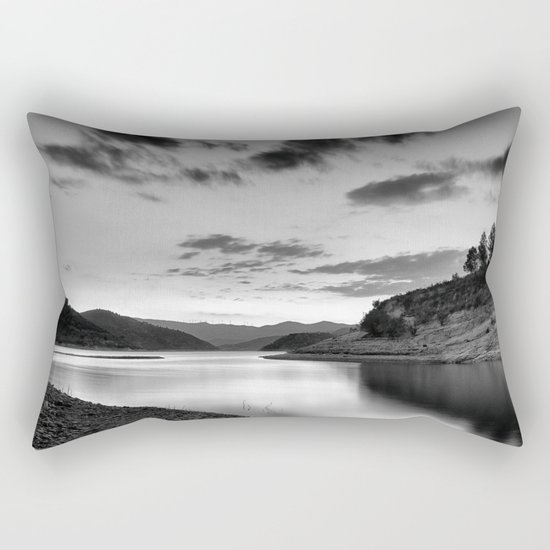 "Silver Lake At Sunset". Bw Rectangular Pillow