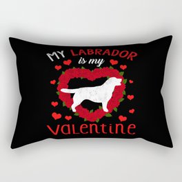 Dog Animal Hearts Dog Labrador My Valentines Day Rectangular Pillow