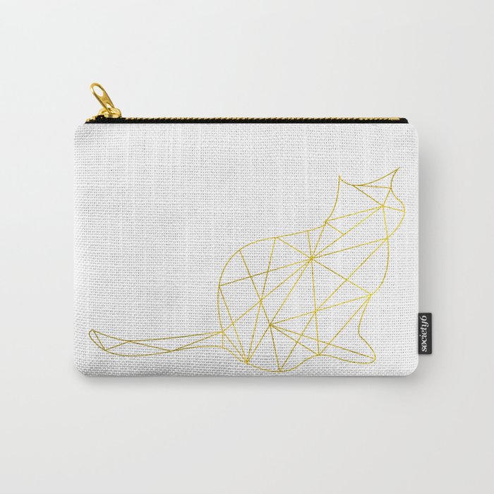 Gold Geometric Cat Carry-All Pouch