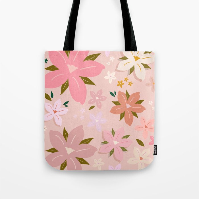 Les Fleurs | 05 - Floral Art Blush Pink Flowers Tote Bag