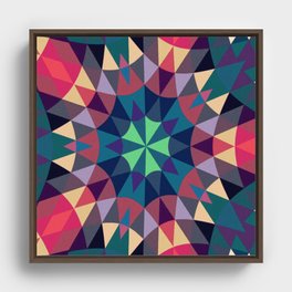 Cool Warmth Retro Geometry Framed Canvas