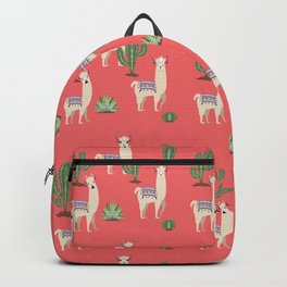 Llama with Cacti Backpack | Cute, Decoration, Funny, Birthday, Greeting, Graphicdesign, Llama, Cacti, Lama, Character 