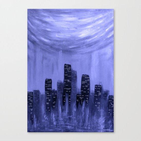 City of Fire ~ Blue Canvas Print