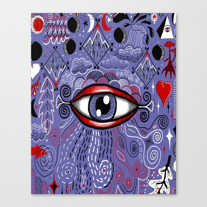 The all-seeing eye!  Very Peri periwinkle Canvas Print