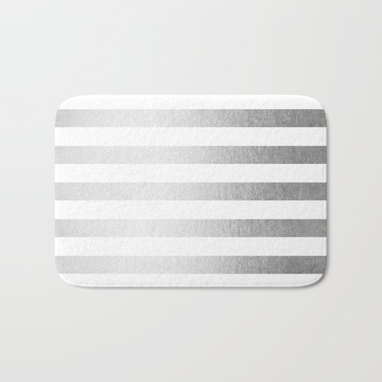 Simply Striped Moonlight Silver Bath Mat