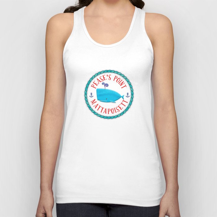 Pease's Point Mattapoisett Blue Whale with Anchors Tank Top