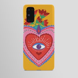 Mexican heart in yellow Android Case