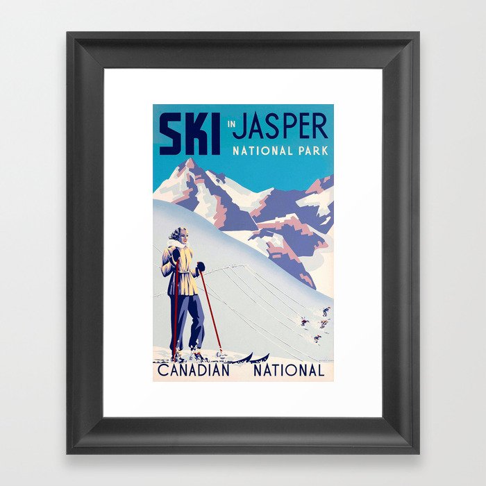 Ski Jasper National Park Framed Art Print