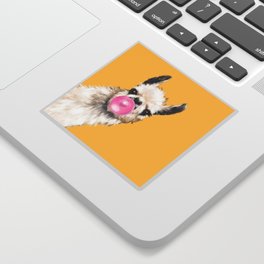 Bubble Gum Sneaky Llama in Yellow Sticker