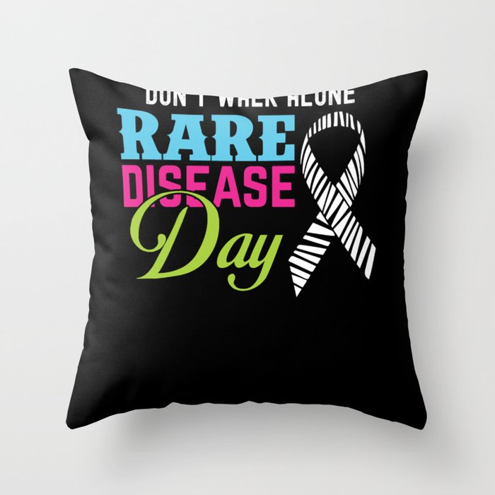 A Zebra Ribbon I Love Someone Rare Disease Awareness Throw Pillow