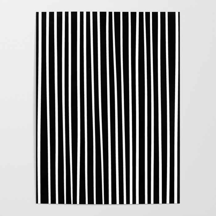 Vertical Lines Black & White Poster