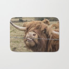Scottish Highland cow Bath Mat | Scottish, Massive, Scotland, Highland, Bull, Cattle, Photo, Farming, Tongue, Big 