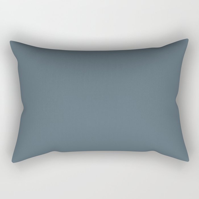 Mysterious Dark Blue Grey Solid Color Pairs To Sherwin Williams Waterloo SW 9141 Rectangular Pillow