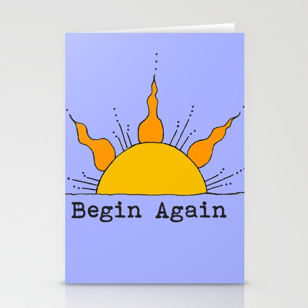 Begin Again Sun Inspirational Sunrise Stationery Cards