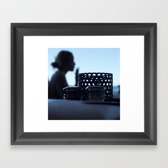 breakfast at Tiffany's in blue Framed Art Print