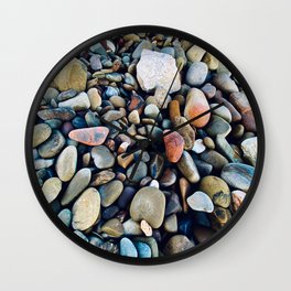 Natural beach pebbles stones Wall Clock