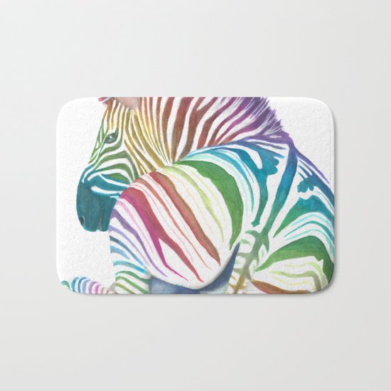 Rainbow Stripes Bath Mat