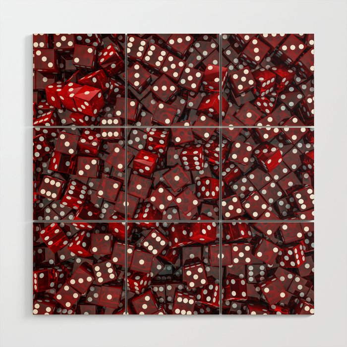 Red dice Wood Wall Art