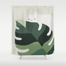 Cat and Plant 12A Shower Curtain