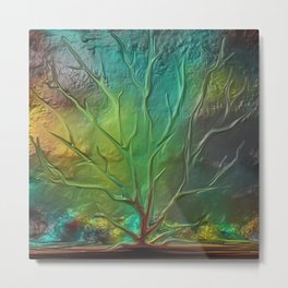 Metal Color tree Metal Print | Painting, Abstract, Digital, Tree, Green, Metalcolors 