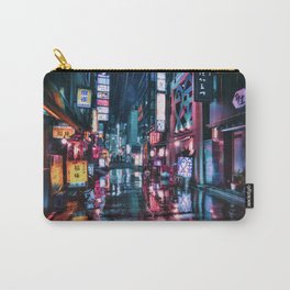 Cyberpunk Aesthetic in Tokyo at Night Carry-All Pouch