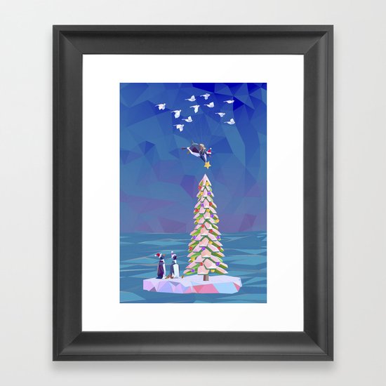 Christmas Flight Framed Art Print