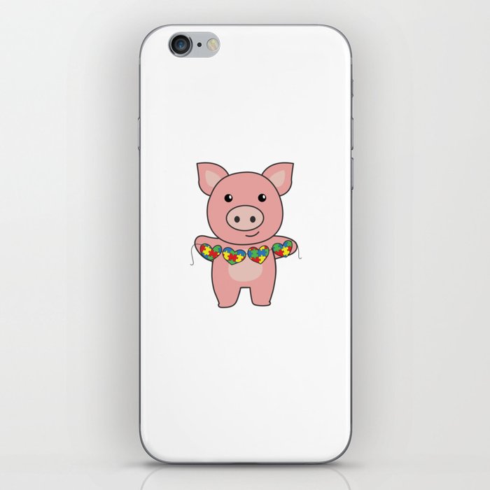 Autism Awareness Month Puzzel Heart Pig iPhone Skin