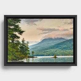 Black Mountain in Cloud Framed Canvas