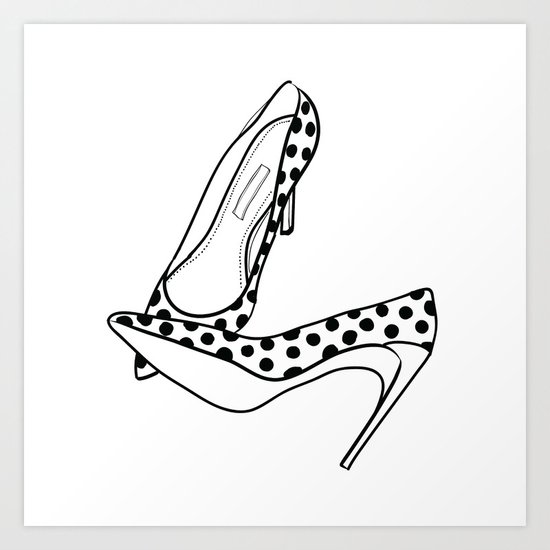 stilettos - polka Art Print