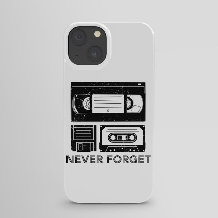 Never Forget VHS Cassette Floppy Funny iPhone Case