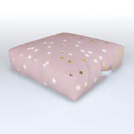 Pink and Gold Stars Outdoor Floor Cushion