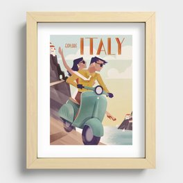 Vintage Travel Poster Italy Recessed Framed Print