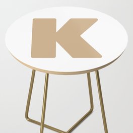 K (Tan & White Letter) Side Table