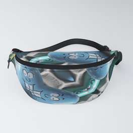 Painted Beach Pebbles Abstract Fun Blues Fanny Pack