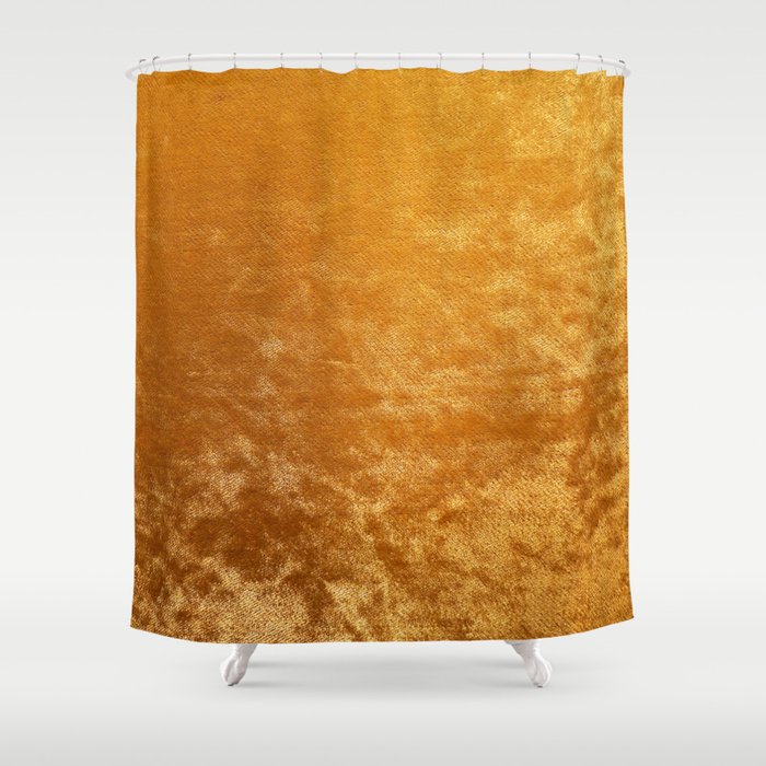 Yellow mustard textile velvet style pattern Shower Curtain
