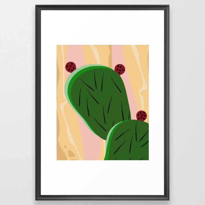 Prickly Pear - Abstract Cactus  Framed Art Print