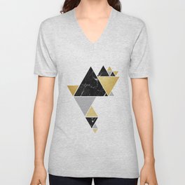 Black Triangle Party V Neck T Shirt