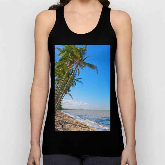 Coconut palms on beach Unisex Tank Top