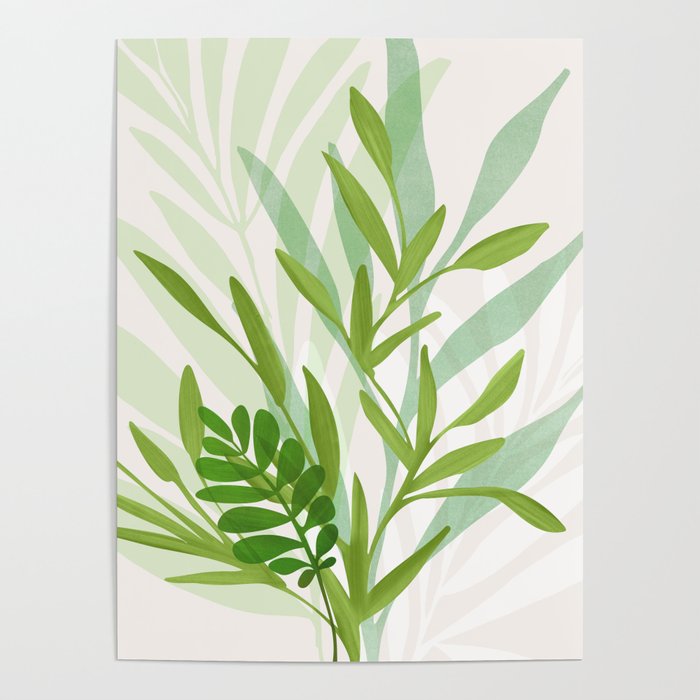 Wild Greenery / Abstract Botanical Series Poster