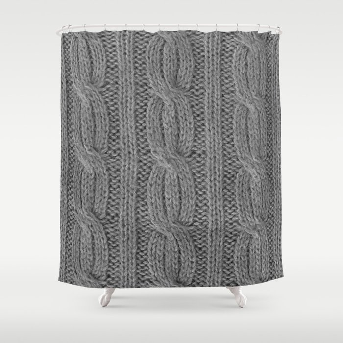 Grey Soft Wool Shower Curtain