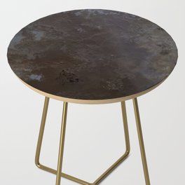 Marbled cracked ground dark brown Side Table