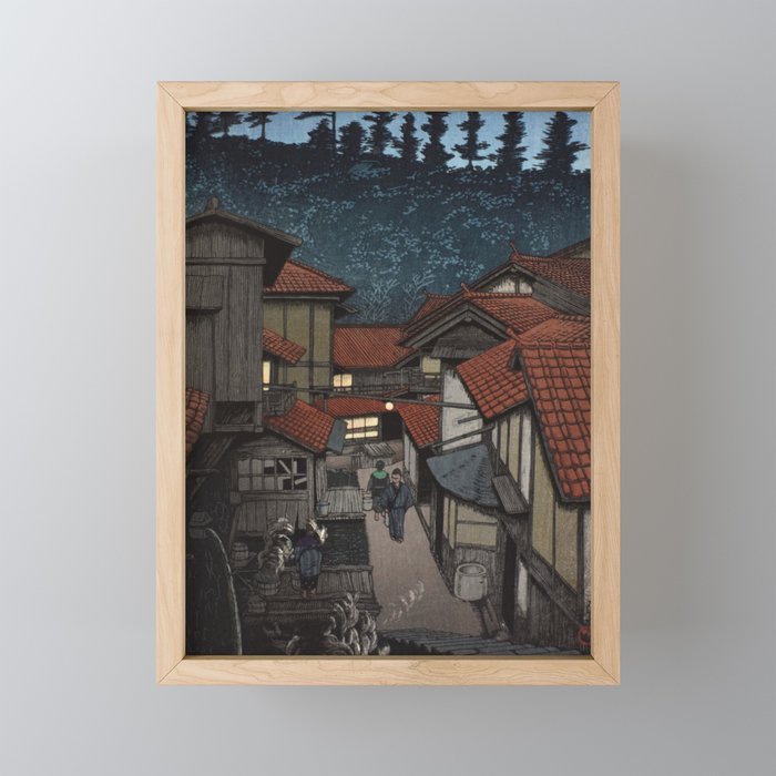 Kawase Hasui Japanese Woodblock art - Arifuku Spa, Iwami Framed Mini Art Print