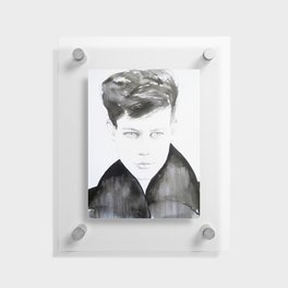 Asher - black and white painting by Fiona Maclean Floating Acrylic Print