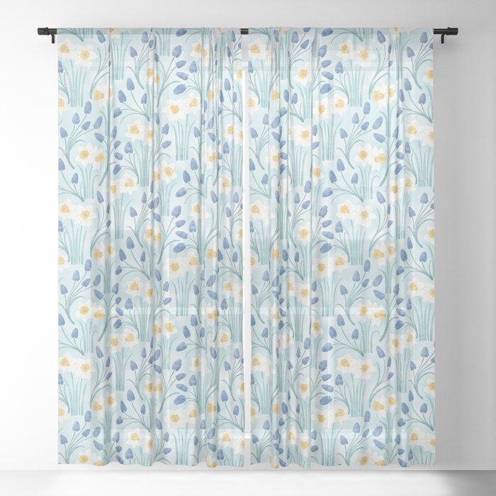 Daffodil Muscari Sheer Curtain