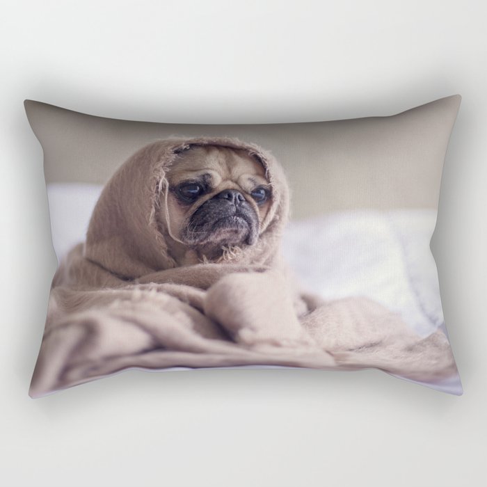 sad dog Rectangular Pillow