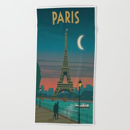 Vintage poster - Paris Beach Towel