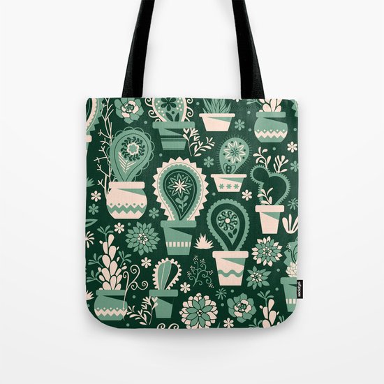 Paisley succulents Tote Bag