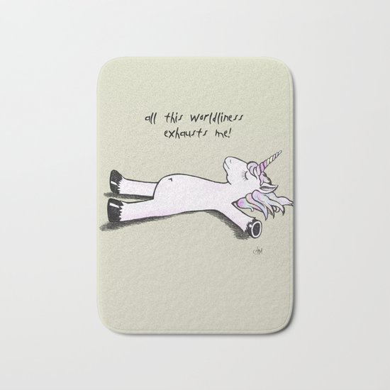 Exhausted Unicorn Bath Mat