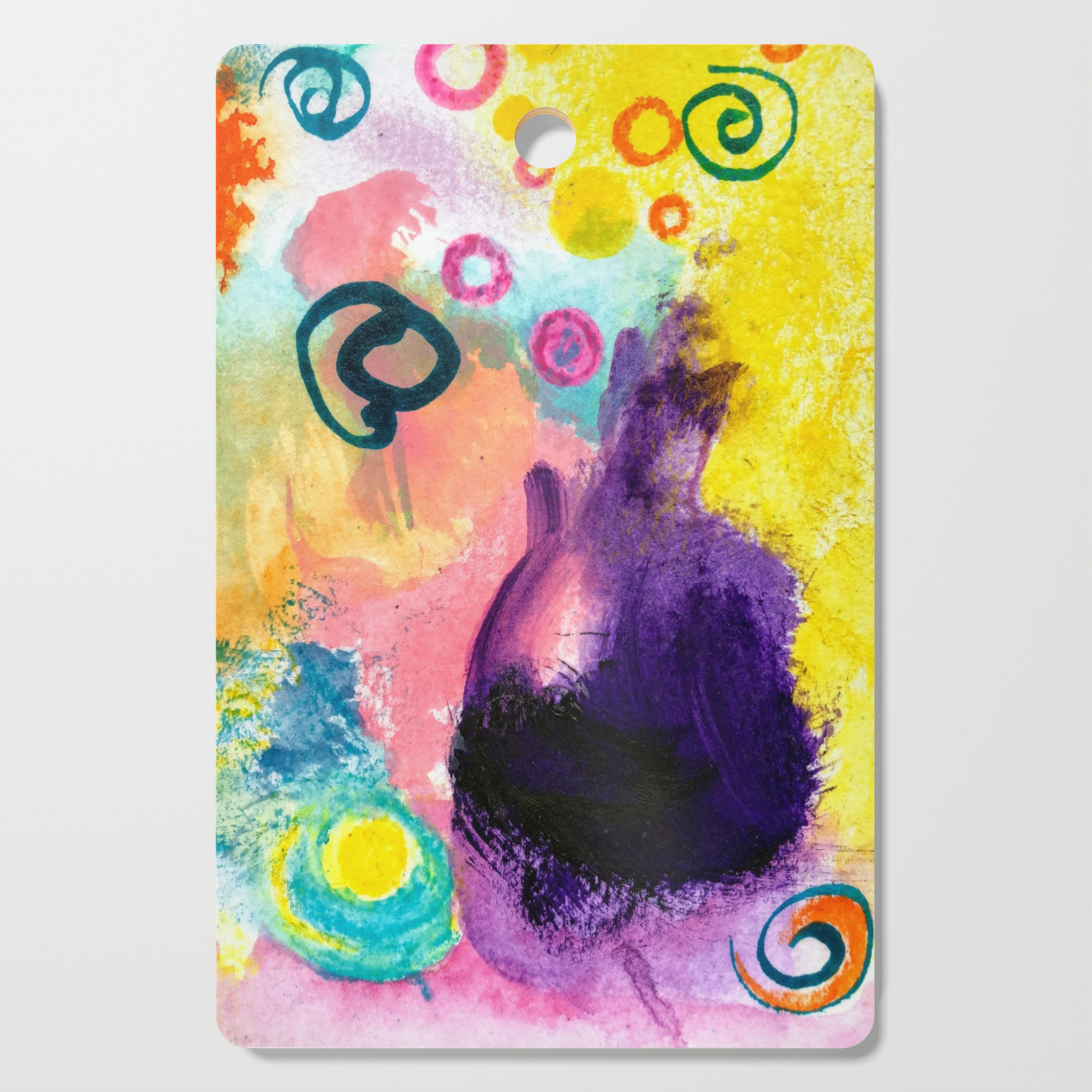 Purple Cat Abstract Painting Cutting Board By Evazmatlikova Society6